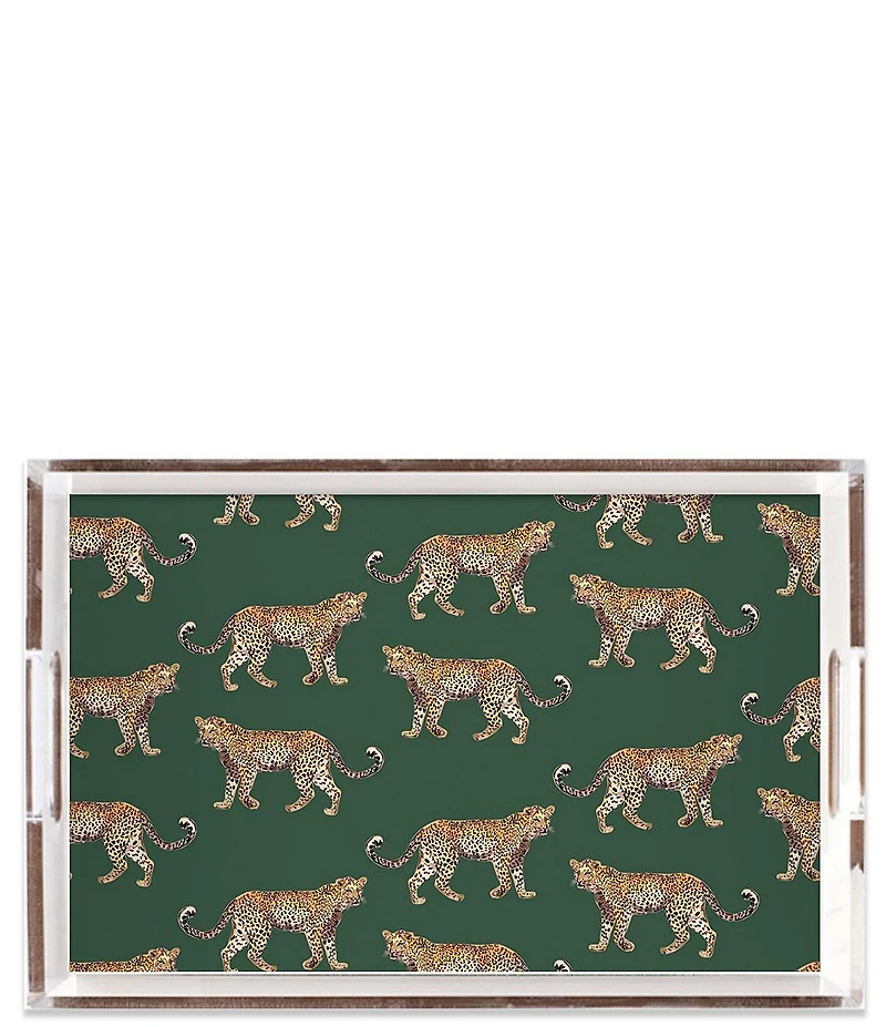 Katie Kime Cheetahs Rectangle Lucite Tray
