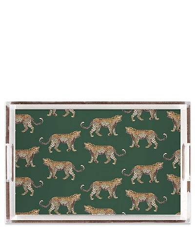 Katie Kime Cheetahs Rectangle Lucite Tray