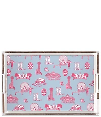 Katie Kime Dallas Toile Rectangle Lucite Tray