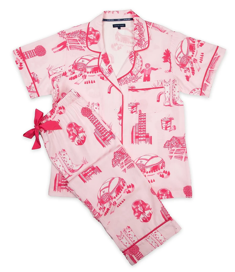 Katie Kime Dallas Toile Woven Pant Pajama Set