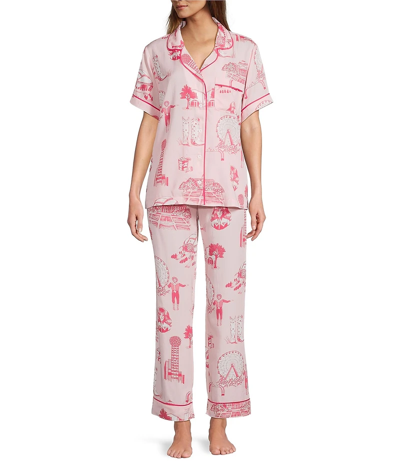 Katie Kime Dallas Toile Woven Pant Pajama Set