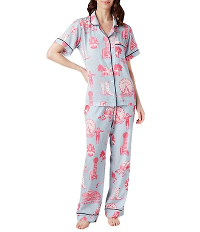 Katie Kime Dallas Toile Woven Pant Pajama Set
