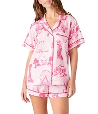 Katie Kime Dallas Toile Woven Shorty Pajama Set