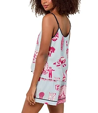 Katie Kime Dallas Toile Woven Sleeveless Scoop Neck Cami & Shorty Pajama Set