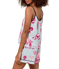 Katie Kime Dallas Toile Woven Sleeveless Scoop Neck Cami & Shorty Pajama Set
