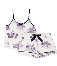 Katie Kime Fort Worth Toile Woven Sleeveless Scoop Neck Cami & Shorty Pajama Set