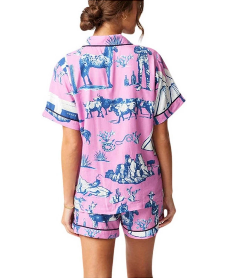 Katie Kime Marfa Toile Woven Shorty Pajama Set