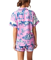 Katie Kime Marfa Toile Woven Shorty Pajama Set