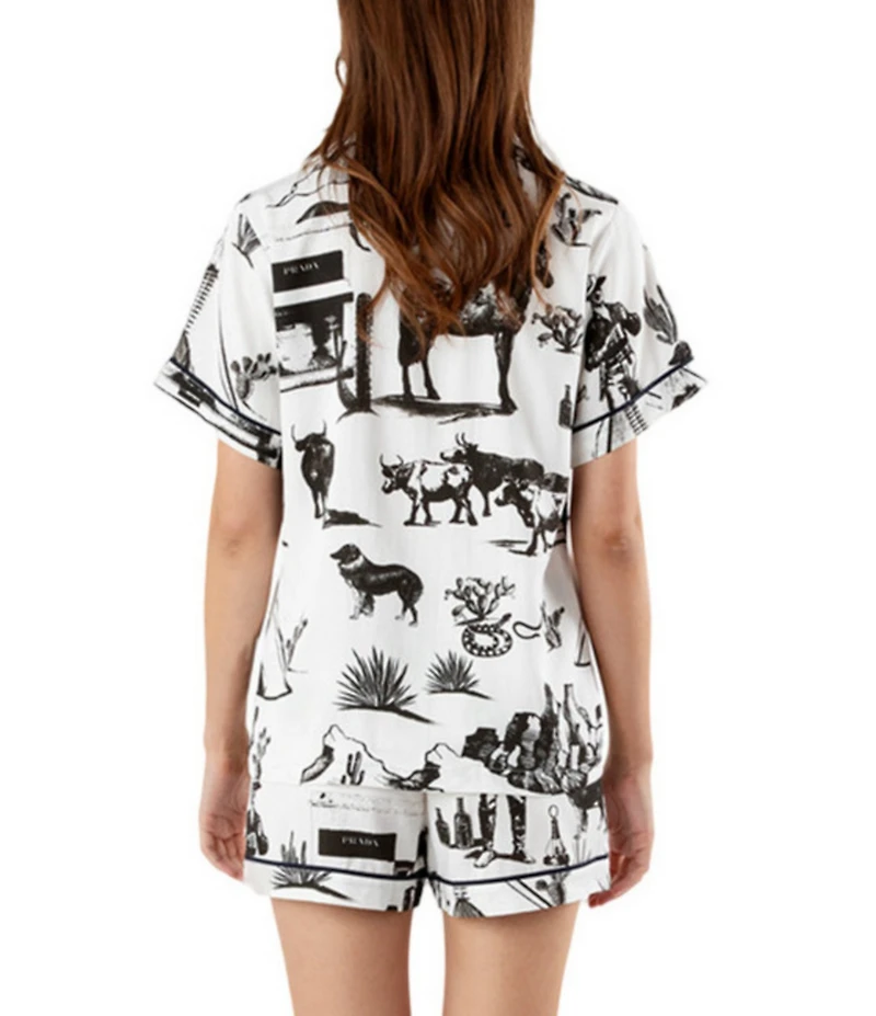 Katie Kime Marfa Toile Woven Shorty Pajama Set