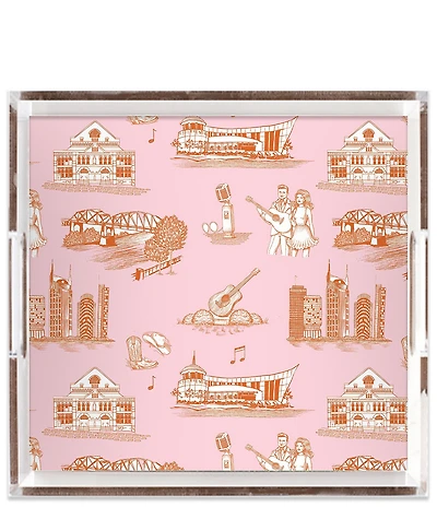 Katie Kime Nashville Toile Square Lucite Tray