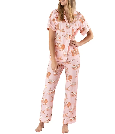 Katie Kime Nashville Toile Woven Pajama Pant Set