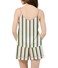 Katie Kime New Court Striped Woven Sleeveless Scoop Neck Cami & Shorty Pajama Set