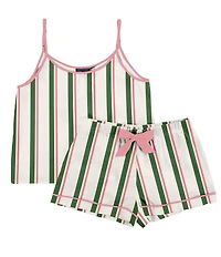 Katie Kime New Court Striped Woven Sleeveless Scoop Neck Cami & Shorty Pajama Set