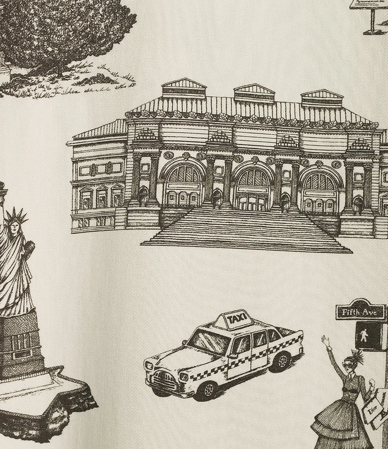 Katie Kime New York Toile Woven Shorty Pajama Set