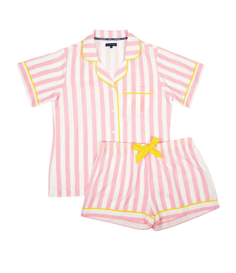 Katie Kime Retro Stripe Woven Shorty Pajama Set