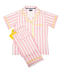 Katie Kime Retro Stripe Woven Top and Pant Pajama Set
