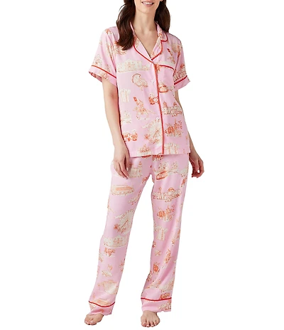 Katie Kime San Antonio Toile Woven Pajama Pant Set