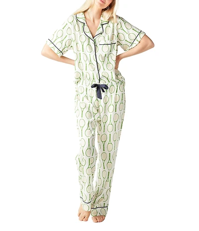 Katie Kime Tennis Time Woven Pajama Pant Set