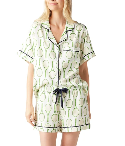 Katie Kime Tennis Time Woven Shorty Pajama Set
