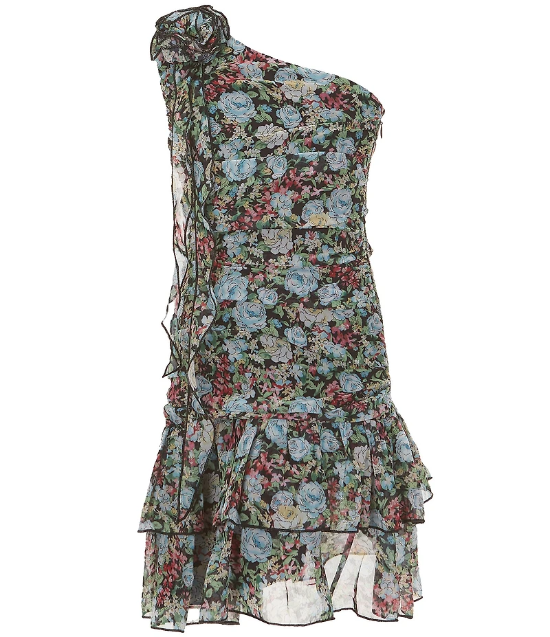 KatieJNYC Big Girls Clara One-Shoulder Floral Sheath Dress