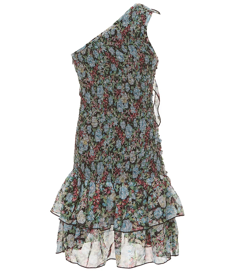 KatieJNYC Big Girls Clara One-Shoulder Floral Sheath Dress