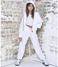 KatieJNYC Big Girls Dylan Bow Crop Zip Hoodie