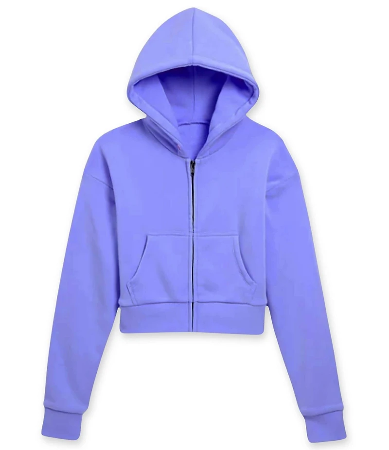 KatieJNYC Big Girls Dylan Crop Zip-Front Hoodie
