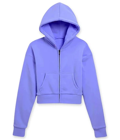 KatieJNYC Big Girls Dylan Crop Zip-Front Hoodie