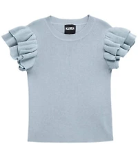 KatieJNYC Big Girls Flutter Sleeve Isla Sweater-Knit Top