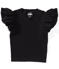 KatieJNYC Big Girls Flutter Sleeve Isla Sweater-Knit Top