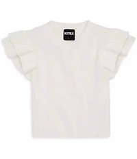KatieJNYC Big Girls Flutter Sleeve Isla Sweater-Knit Top