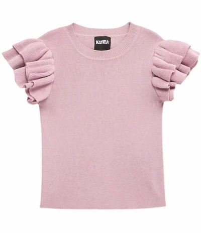 KatieJNYC Big Girls Flutter Sleeve Isla Sweater-Knit Top
