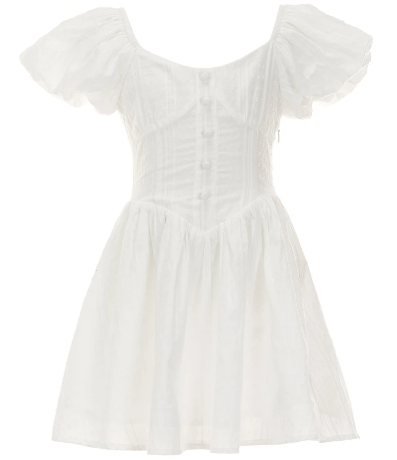 KatieJNYC Big Girls Greta Short Sleeve Smocked Back Fit & Flare Dress