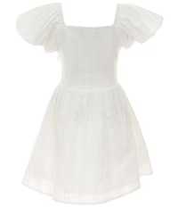 KatieJNYC Big Girls Greta Short Sleeve Smocked Back Fit & Flare Dress