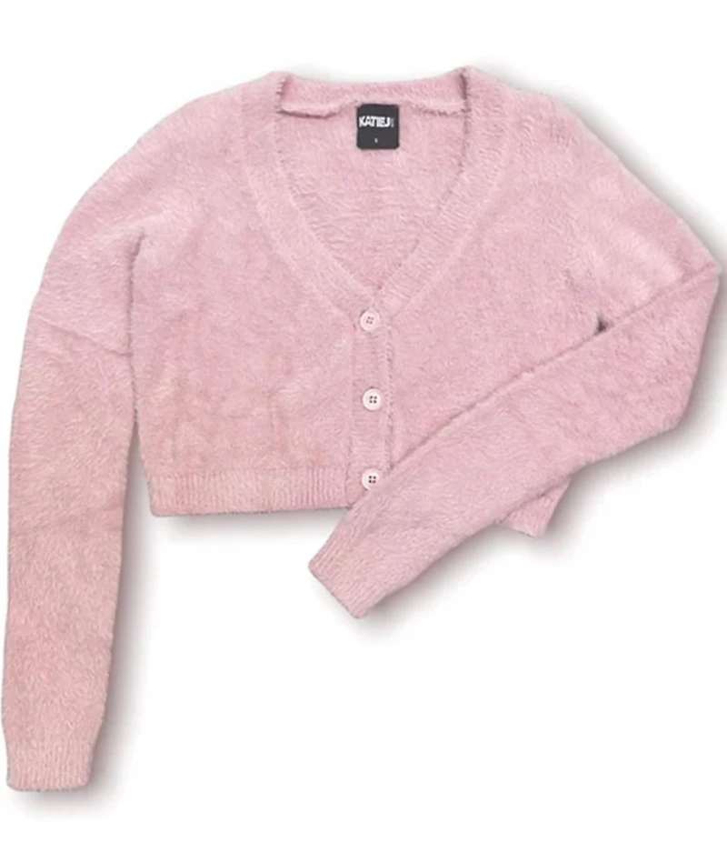 KatieJNYC Big Girls Mara Featherweight Long Sleeve Cropped Cardigan