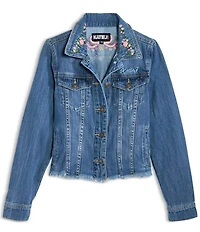 KatieJNYC Big Girls Newport Embroidered Denim Jacket