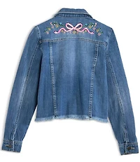 KatieJNYC Big Girls Newport Embroidered Denim Jacket
