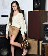 KatieJNYC Big Girls Scalloped-Hem Faux-Suede Skirt