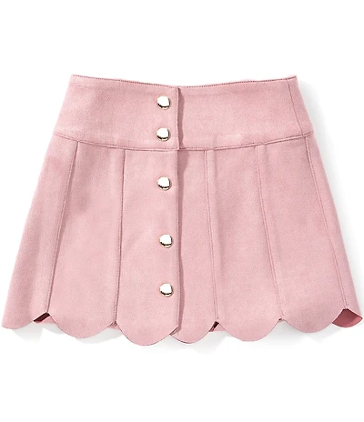KatieJNYC Big Girls Button Front Scalloped Edge Skirt