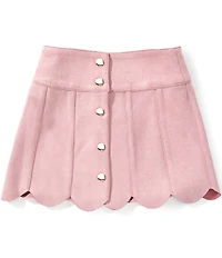 KatieJNYC Big Girls Button Front Scalloped Edge Skirt