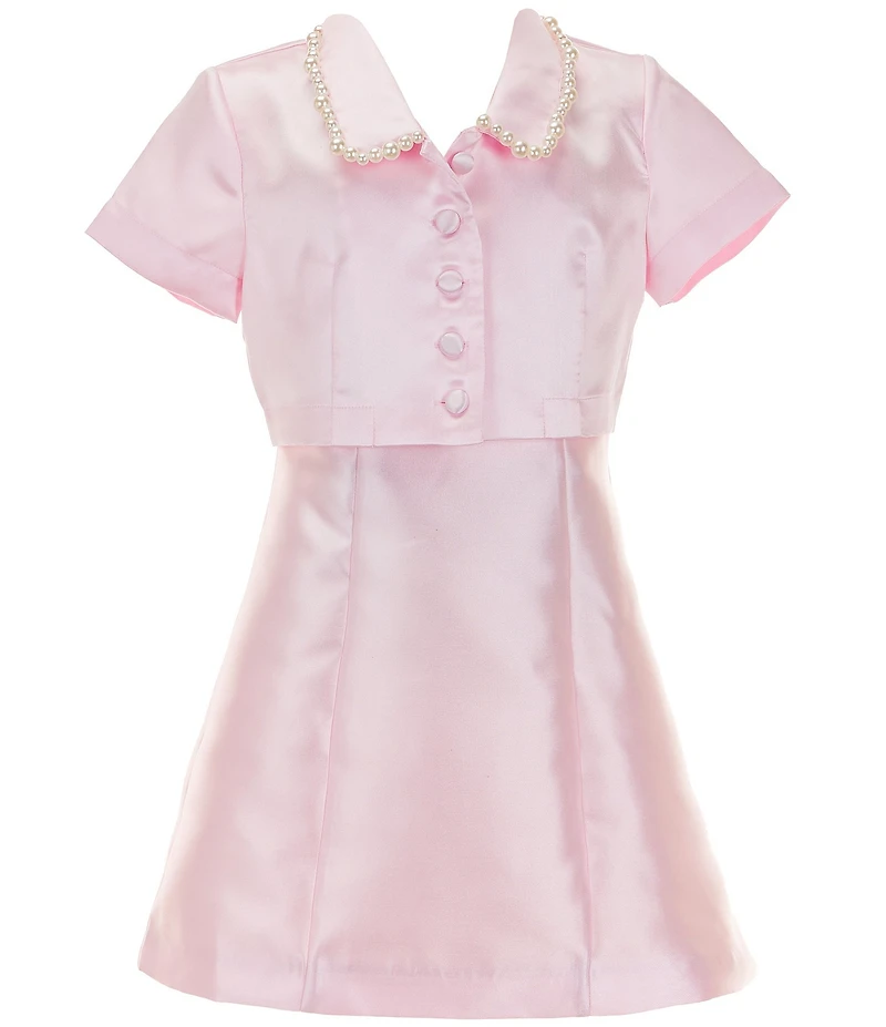 KatieJNYC Big Girls Short-Sleeve Audrey Bolero & Strapless Sheath Dress Set