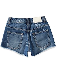 KatieJNYC Big Girls Bow-Printed Distressed Denim Shorts