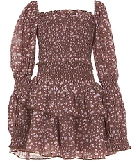 KatieJNYC Big Girls Lainey Floral Long Sleeve Fit-And-Flare Dress