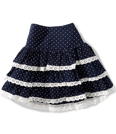 KatieJNYC Big Girls Melody Wallpaper Print Lace-Trimmed Skirt
