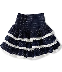 KatieJNYC Big Girls Melody Wallpaper Print Lace-Trimmed Skirt