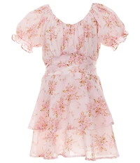 KatieJNYC Big Girls Puff Sleeve Floral Print Delilah Dress