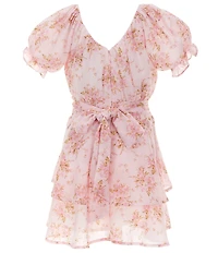 KatieJNYC Big Girls Puff Sleeve Floral Print Delilah Dress