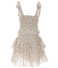 KatieJNYC Big Girls Shoulder Tie Emerson Floral Printed Dress