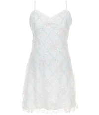 KatieJNYC Big Girls Sleeveless Diamond-Pattern/Beaded-Bow A-Line Dress