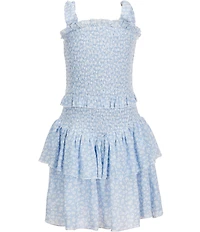 KatieJNYC Big Girls Sleeveless Emerson Printed Tie-Shoulder Fit-And-Flare Dress